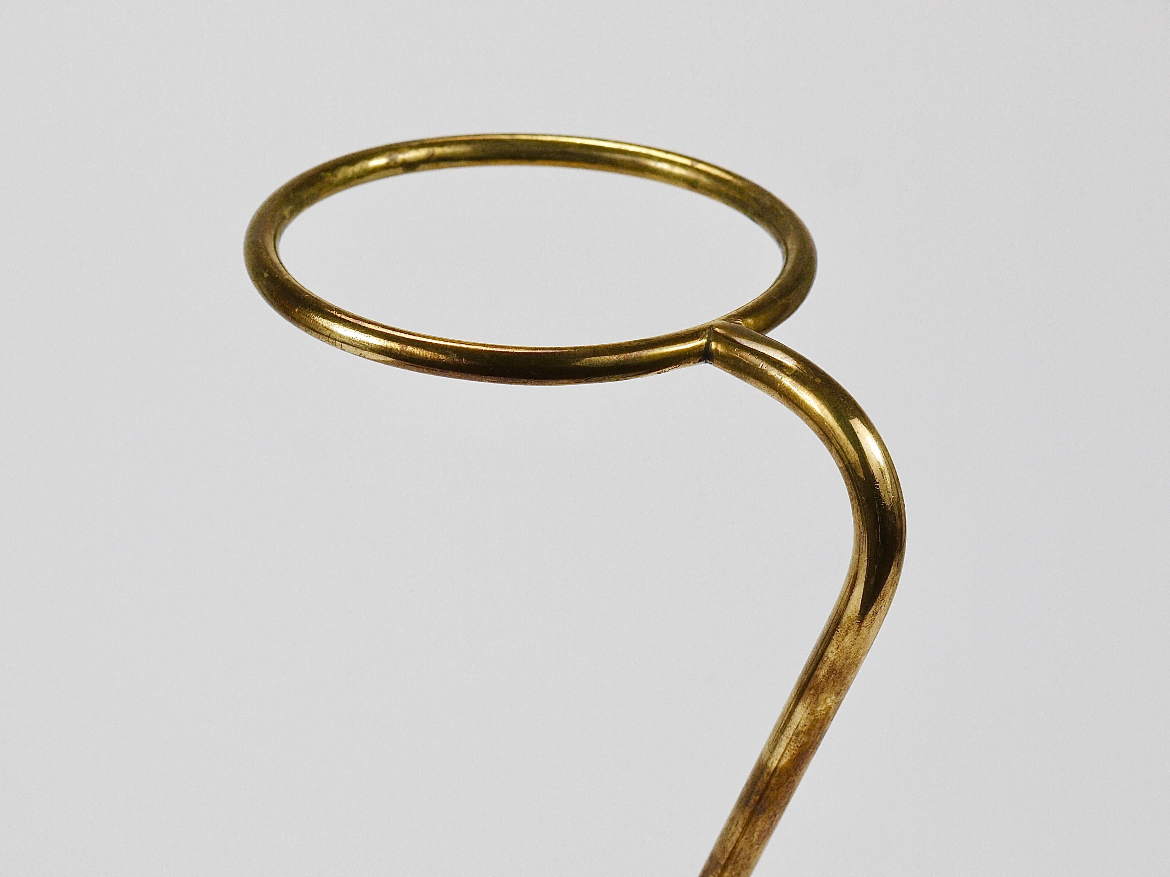 Rare Carl Auböck Brass Standing Floor Ashtray, Austria, 1950s 6