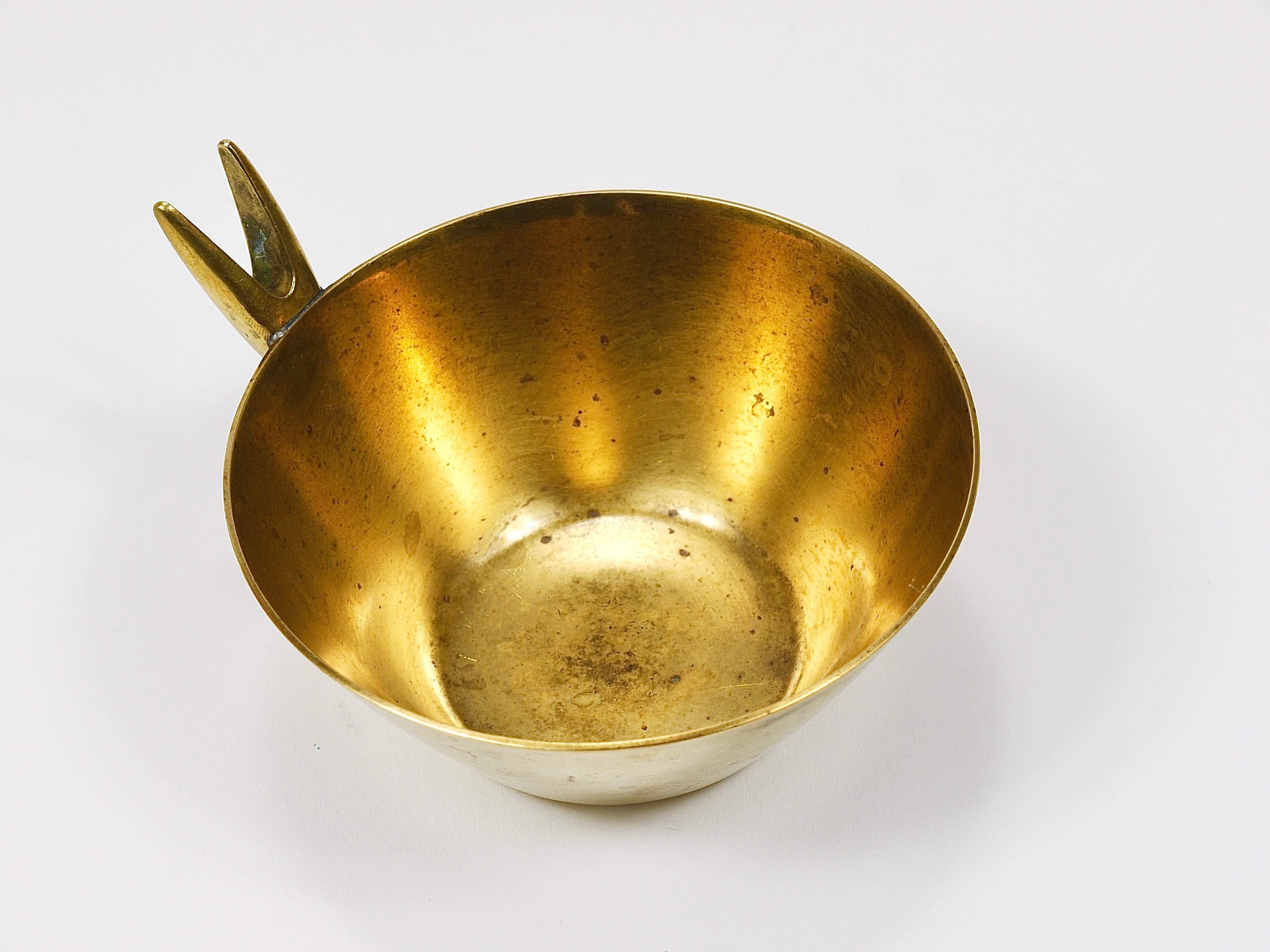 Rare Carl Auböck Brass Standing Floor Ashtray, Austria, 1950s 11