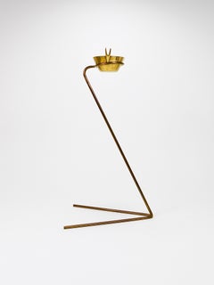 Rare Carl Auböck Brass Standing Floor Ashtray, Austria, 1950s