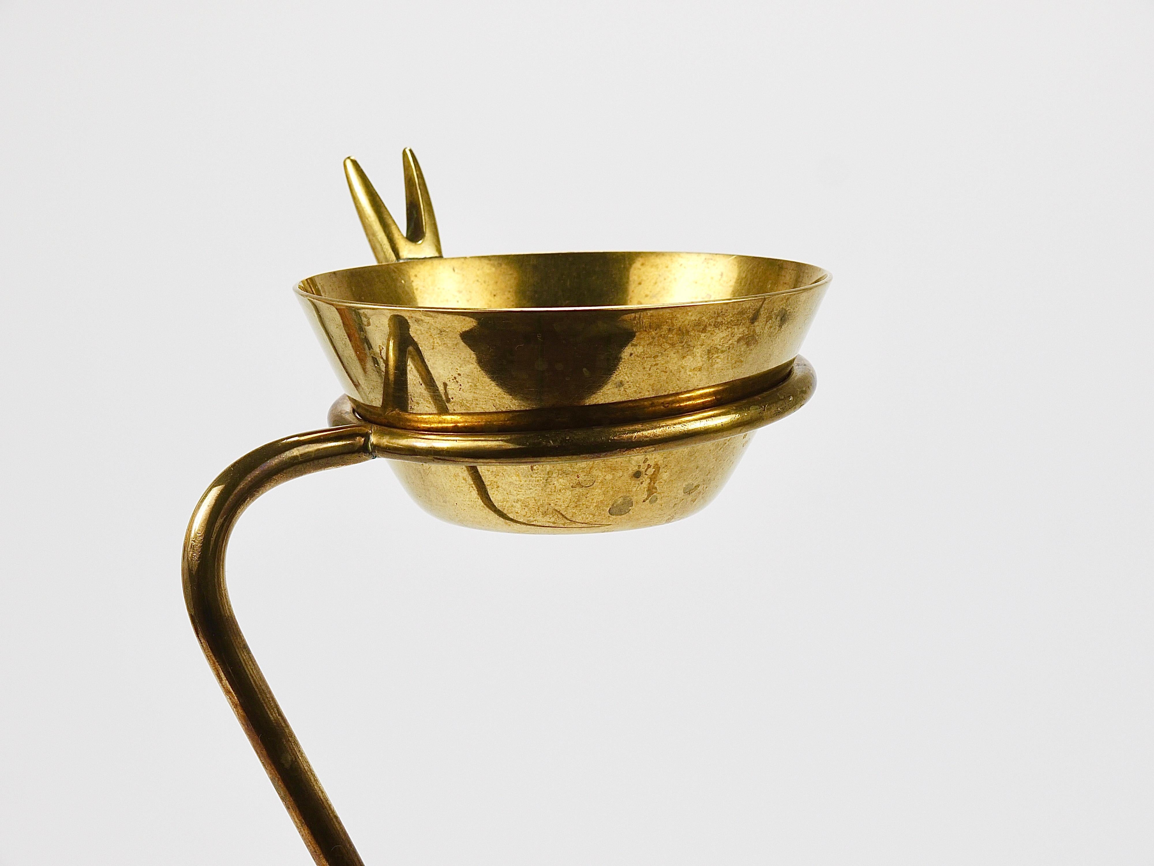 Rare Carl Auböck Brass Standing Floor Ashtray, Austria, 1950s In Good Condition In Vienna, AT