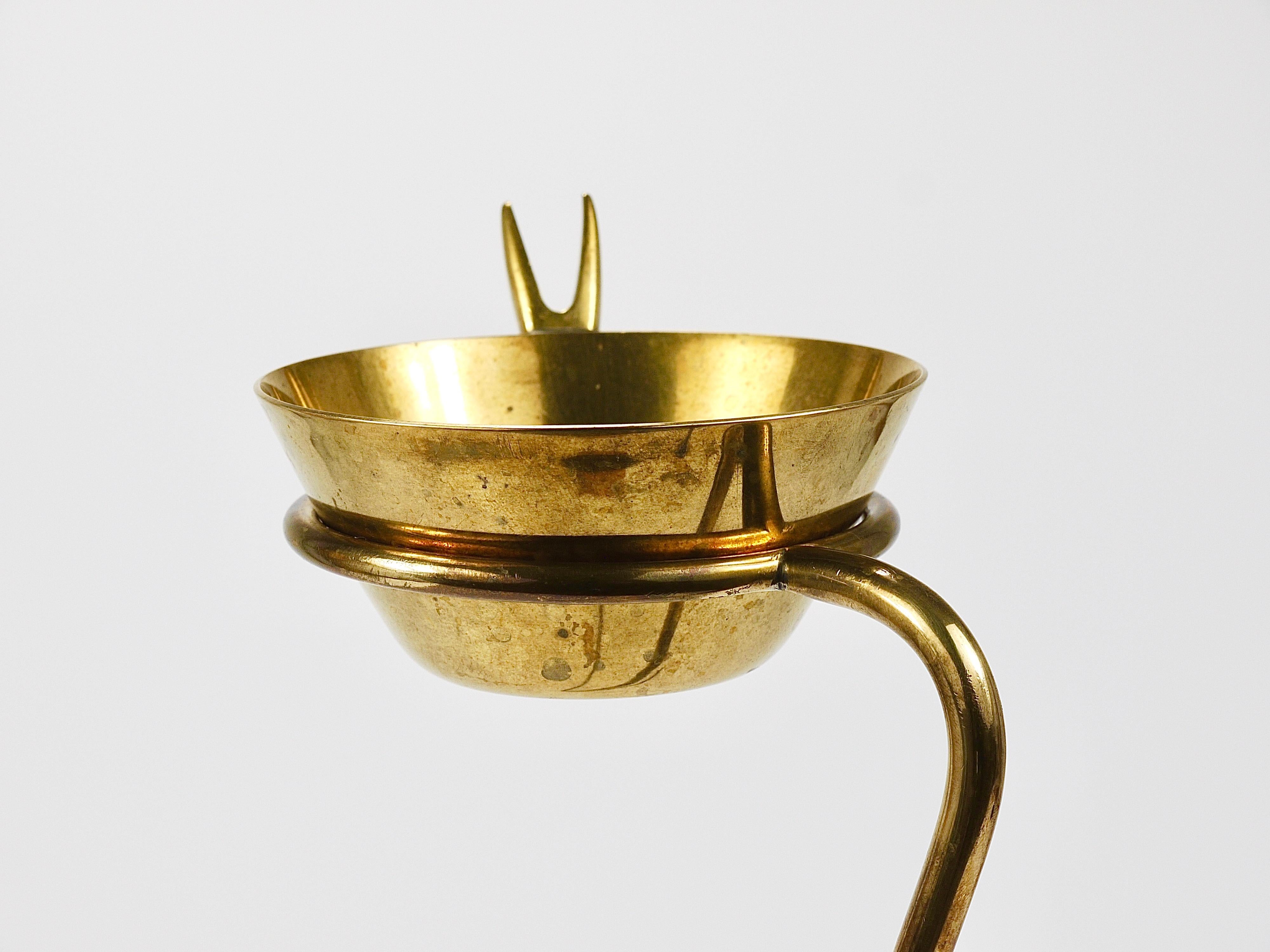 Rare Carl Auböck Brass Standing Floor Ashtray, Austria, 1950s 2