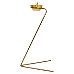 Rare Carl Auböck Brass Standing Floor Ashtray, Austria, 1950s