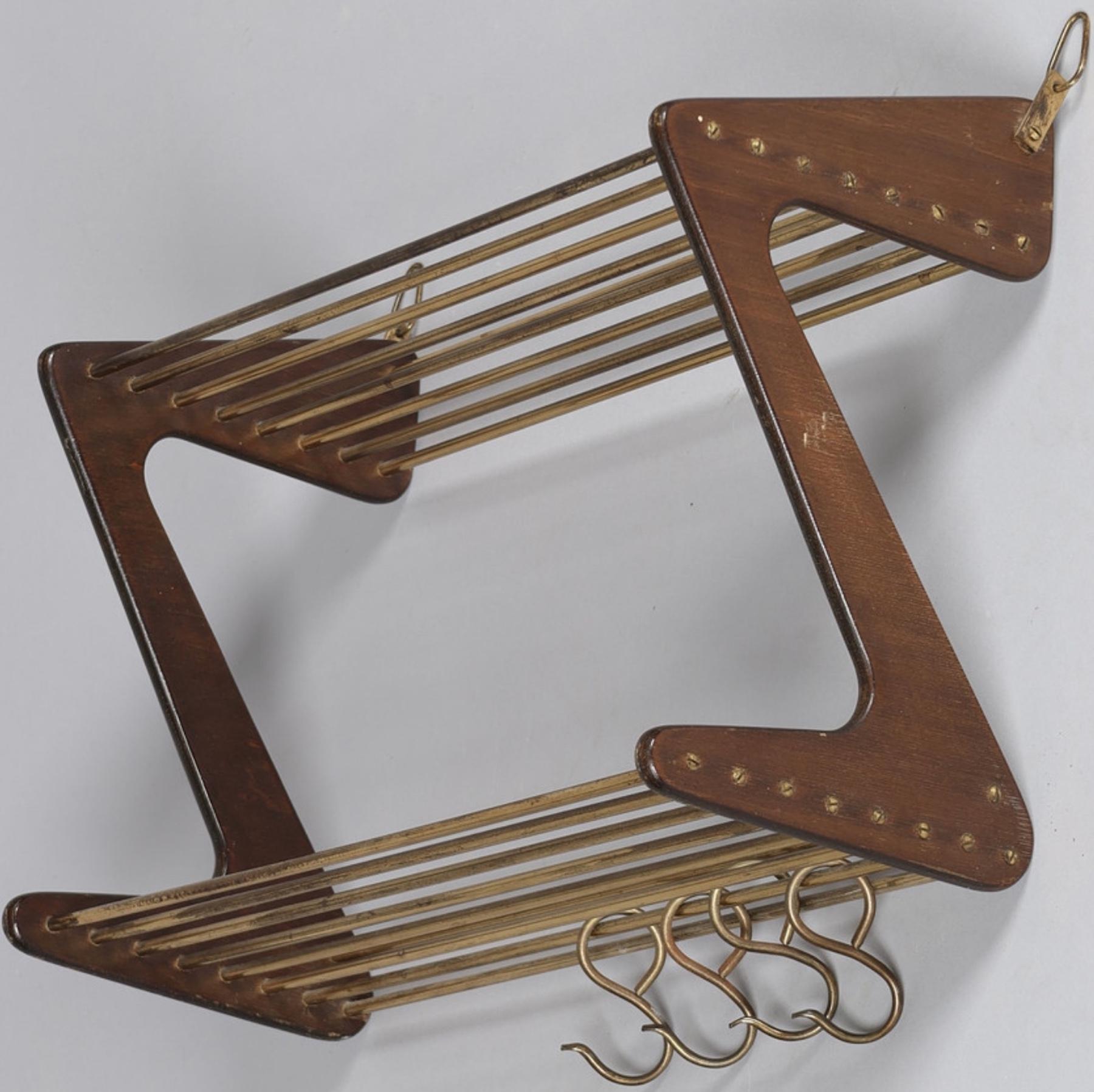 rara percha o estantería doble para libros de carl auböck en venta 5