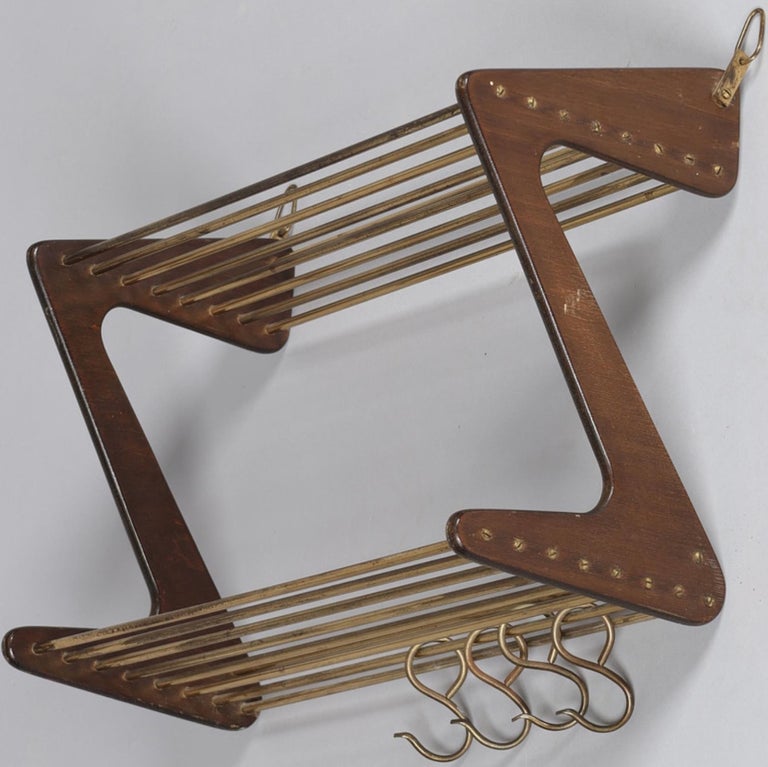 rare carl auböck coat hanger or double book shelf For Sale at 1stDibs