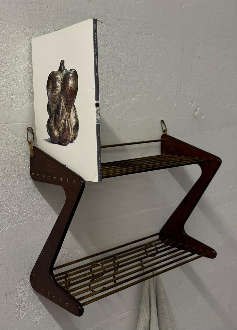 彫刻・オブジェ Carl Aubock Hanger rare carl auböck coat hanger or double book shelf For Sale at 1stDibs