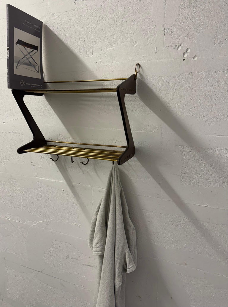 rare carl auböck coat hanger or double book shelf For Sale at 1stDibs