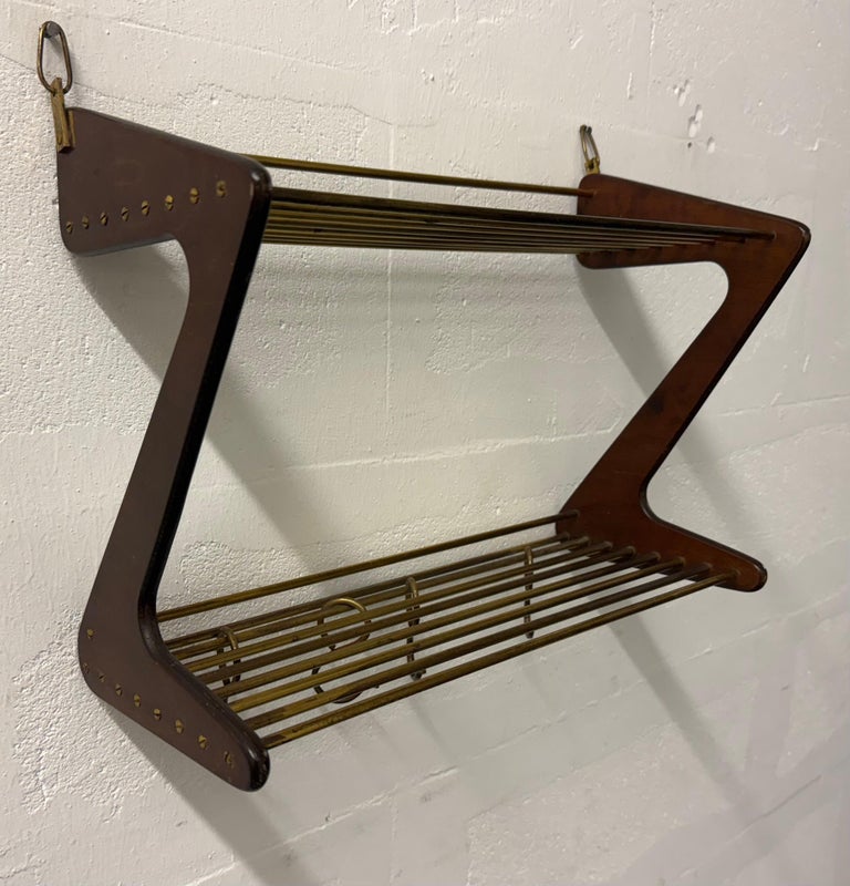 rare carl auböck coat hanger or double book shelf For Sale at 1stDibs
