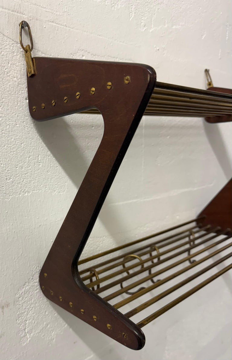 rare carl auböck coat hanger or double book shelf For Sale at 1stDibs