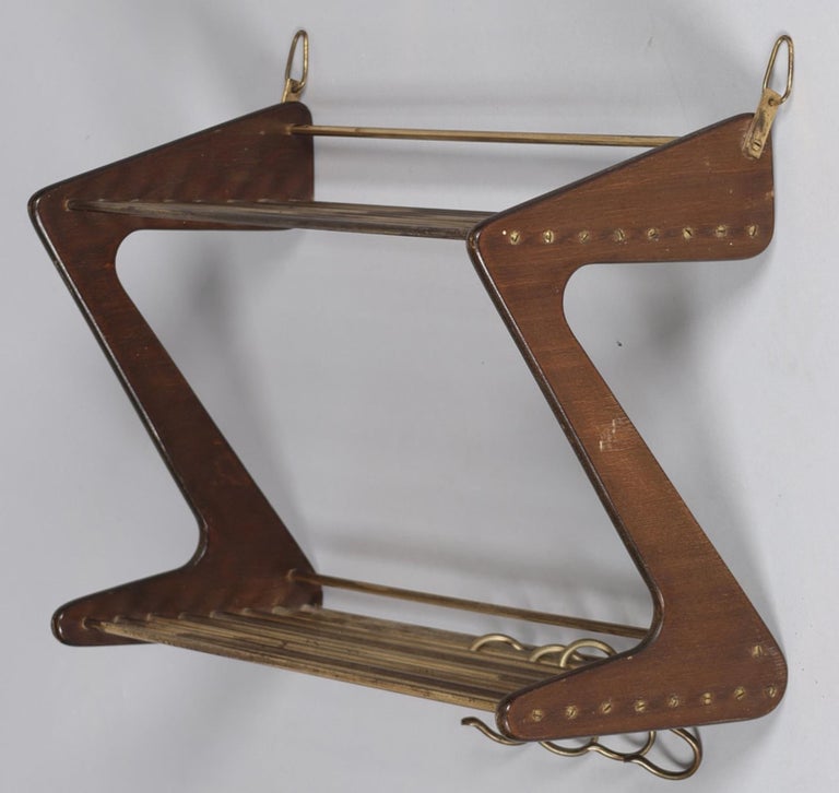 rare carl auböck coat hanger or double book shelf For Sale at 1stDibs