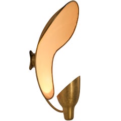 Rare Carl-Axel Acking '5017' Wall Light with Organic Shades in Perforated Brass