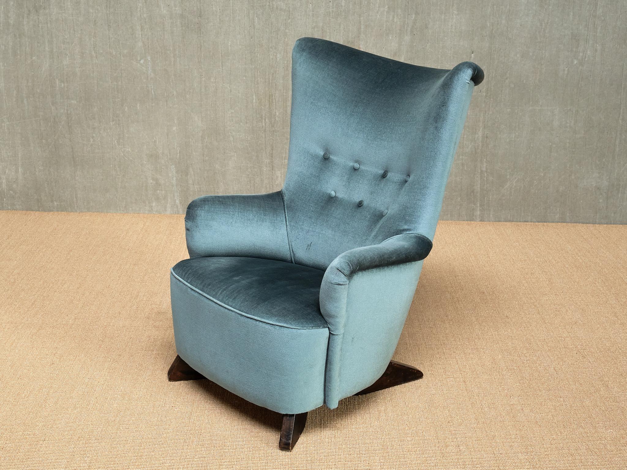 Scandinavian Modern Rare Carl Gustaf Hiort af Ornäs Armchair, Hiort Tuote Puunveisto, Finland, 1940s For Sale
