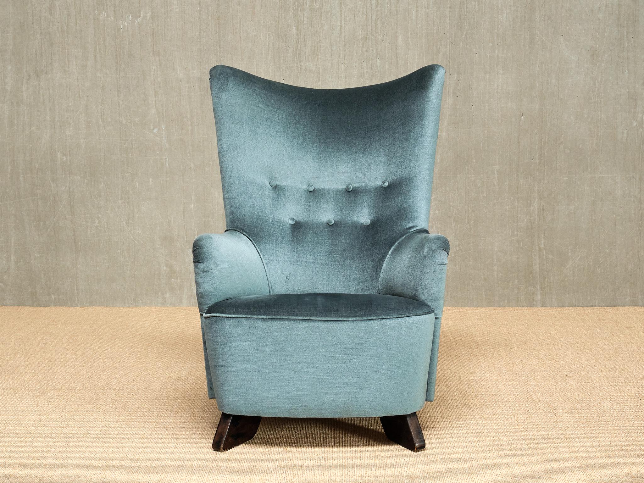 Finnish Rare Carl Gustaf Hiort af Ornäs Armchair, Hiort Tuote Puunveisto, Finland, 1940s For Sale