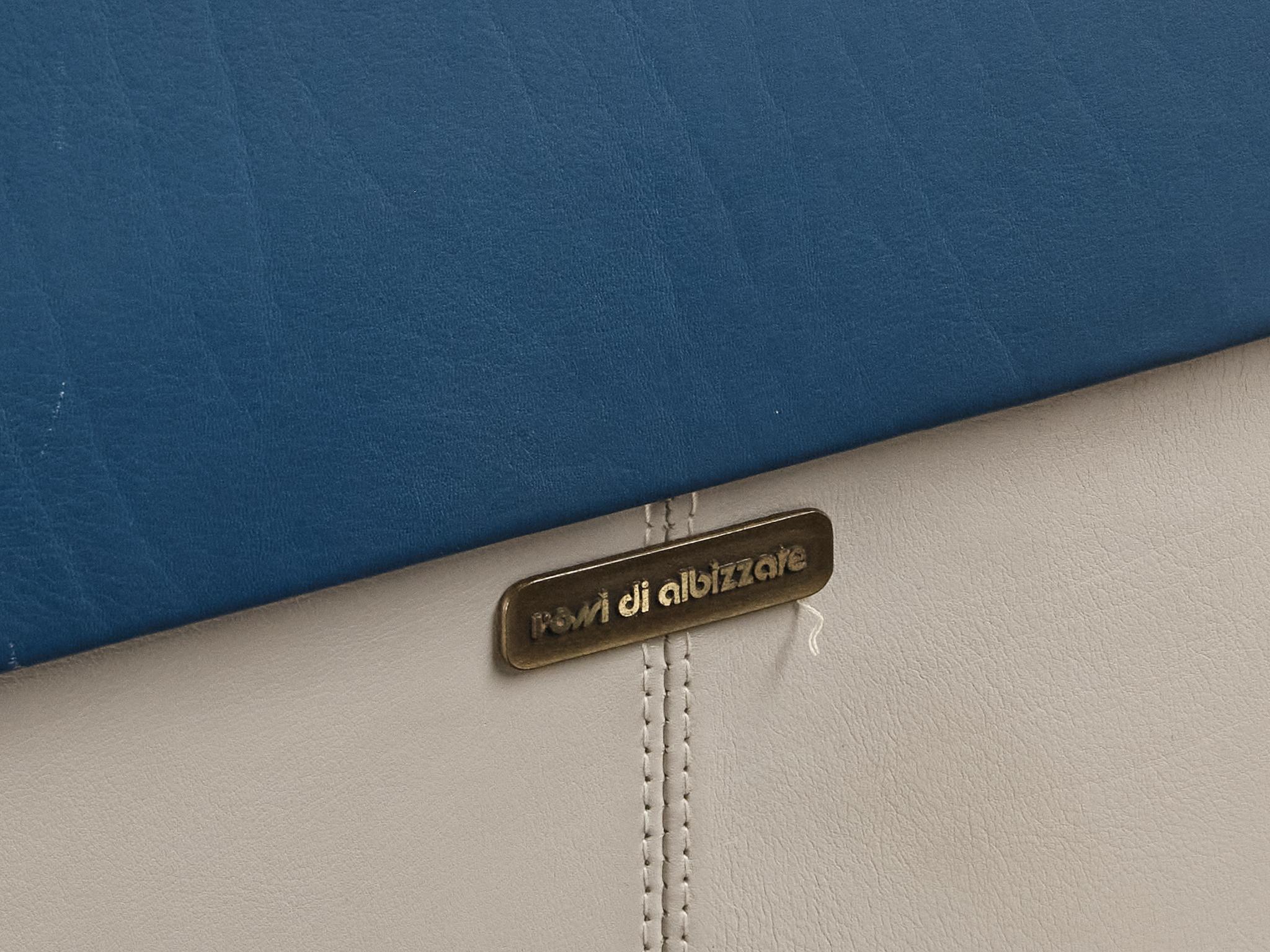 Rare Carlo Bartoli for Rossi di Albizzate 'Bogo' Sofa in Blue Grey Leather  For Sale 1