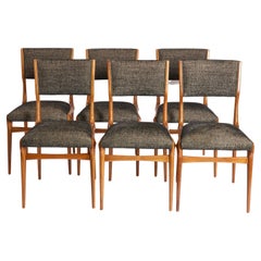 Rare Carlo de Carli Set of Eight Dining Chairs for Cassina, Italy Circa 1950s