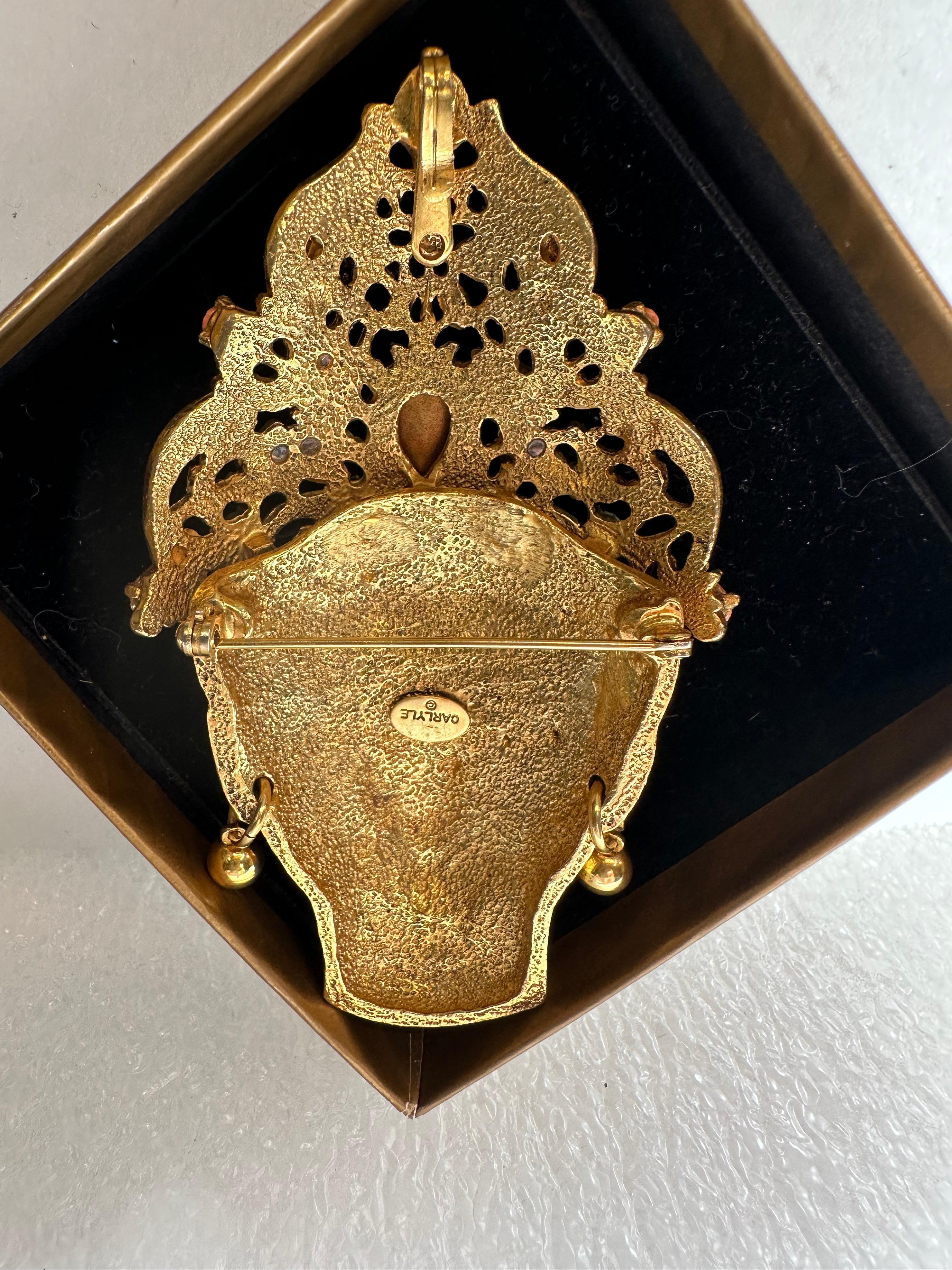 Polished Rare Carlyle Co., “Emile Monier” Brooch Pin For Sale