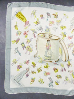 Rare Carré Hermès or Scarf "Paris Modistel" by Hugo Grygkar Circa 1956