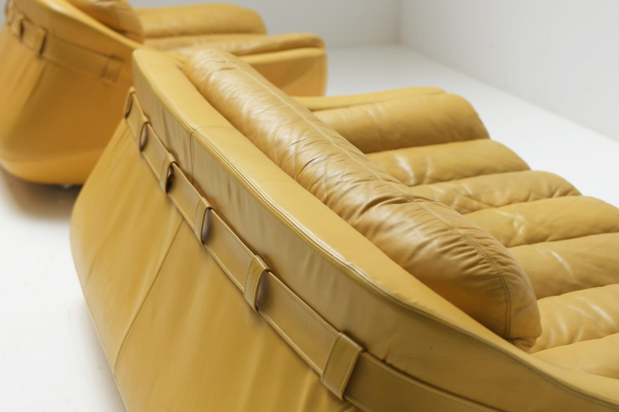 Leather Rare Carrera Lounge Chairs by Decursu De Pas D’urbino Lomazzi for BBB Bonancina For Sale