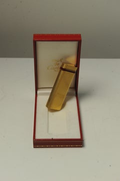 Rare Cartier 18ct Gold Plate Cigarette Lighter With Cartier Box & Guarantee