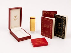 Rare Cartier 18ct Gold Plated Diamond Cut Lighter & Cartier Cigarette Case