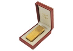Rare Cartier 18ct Gold Plated Pentagon Lighter Diamond-Cut Textured Pattern