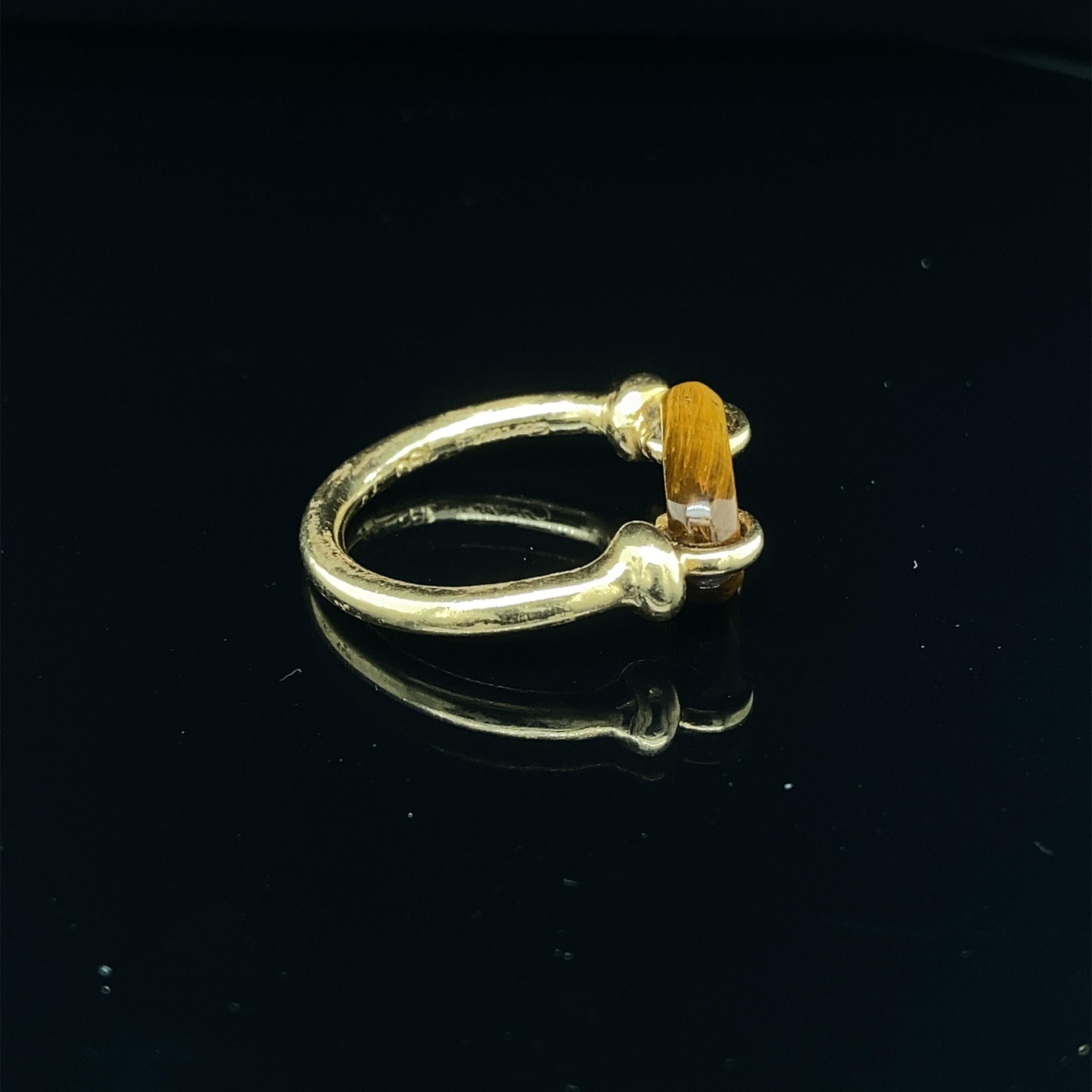 Modern Rare Cartier 18k Gold and Tiger's Eye Ring
