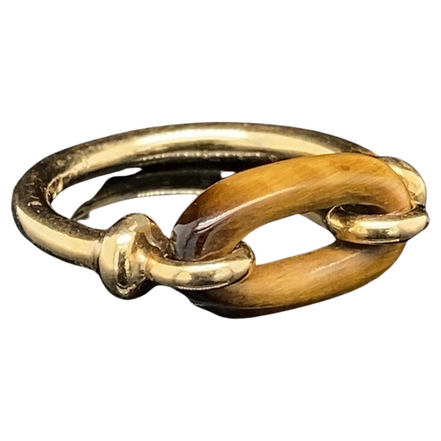 Rare Cartier 18k Gold and Tiger's Eye Ring