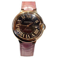 Rare Cartier Ballon Bleu in 18k Rose Gold with Pink Croc Strap REF W6920037