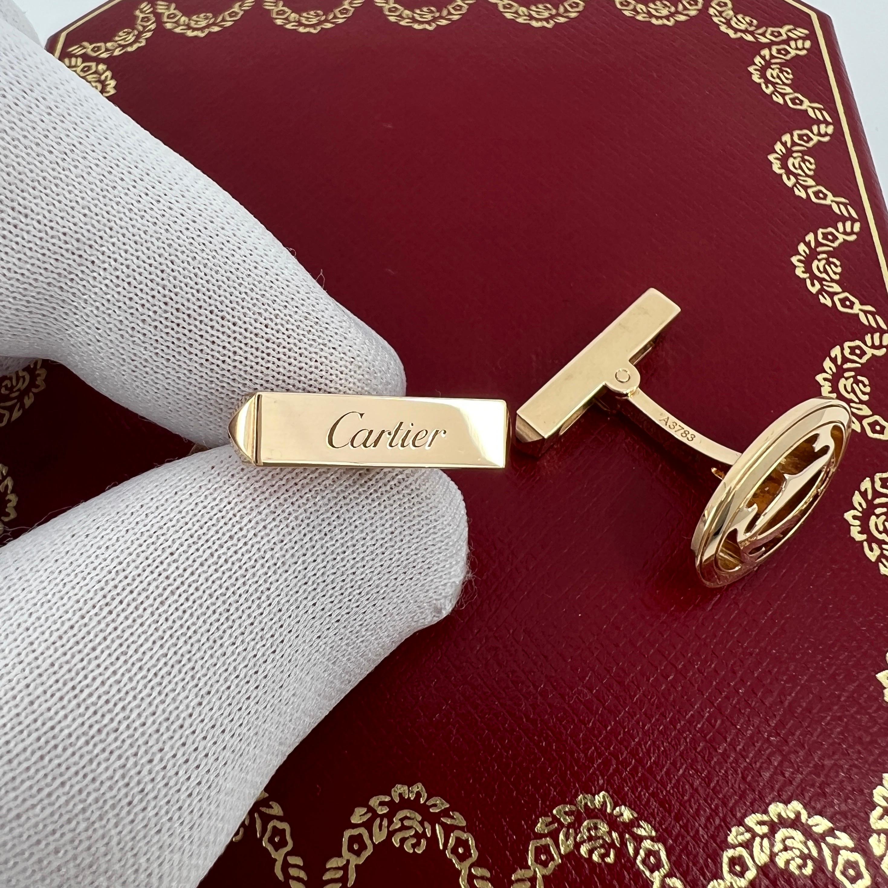 Rare Cartier Double C De Cartier Geometric 18k Rose Gold Cufflinks 1