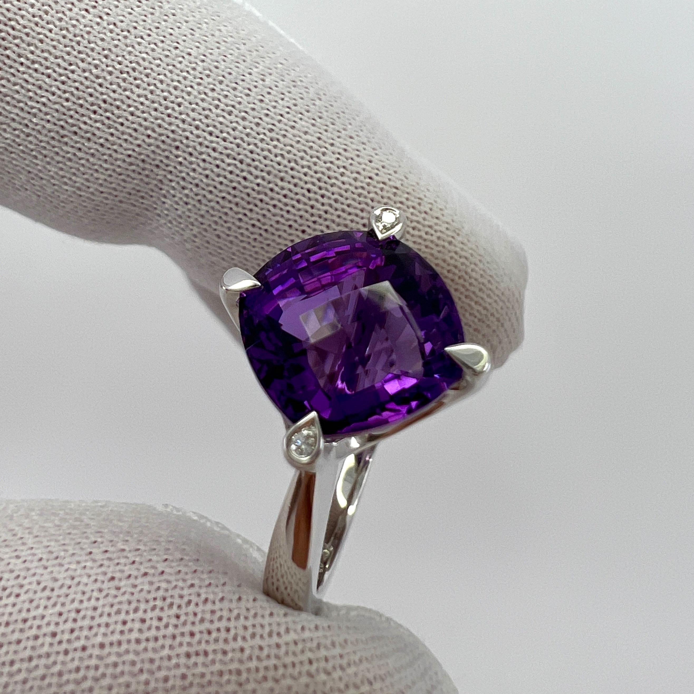 Rare Cartier Inde Mysterieuse Fancy Purple Amethyst Diamond 18k White Gold Ring 5