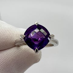 Rare Cartier Inde Mysterieuse Fancy Purple Amethyst Diamond 18k White Gold Ring