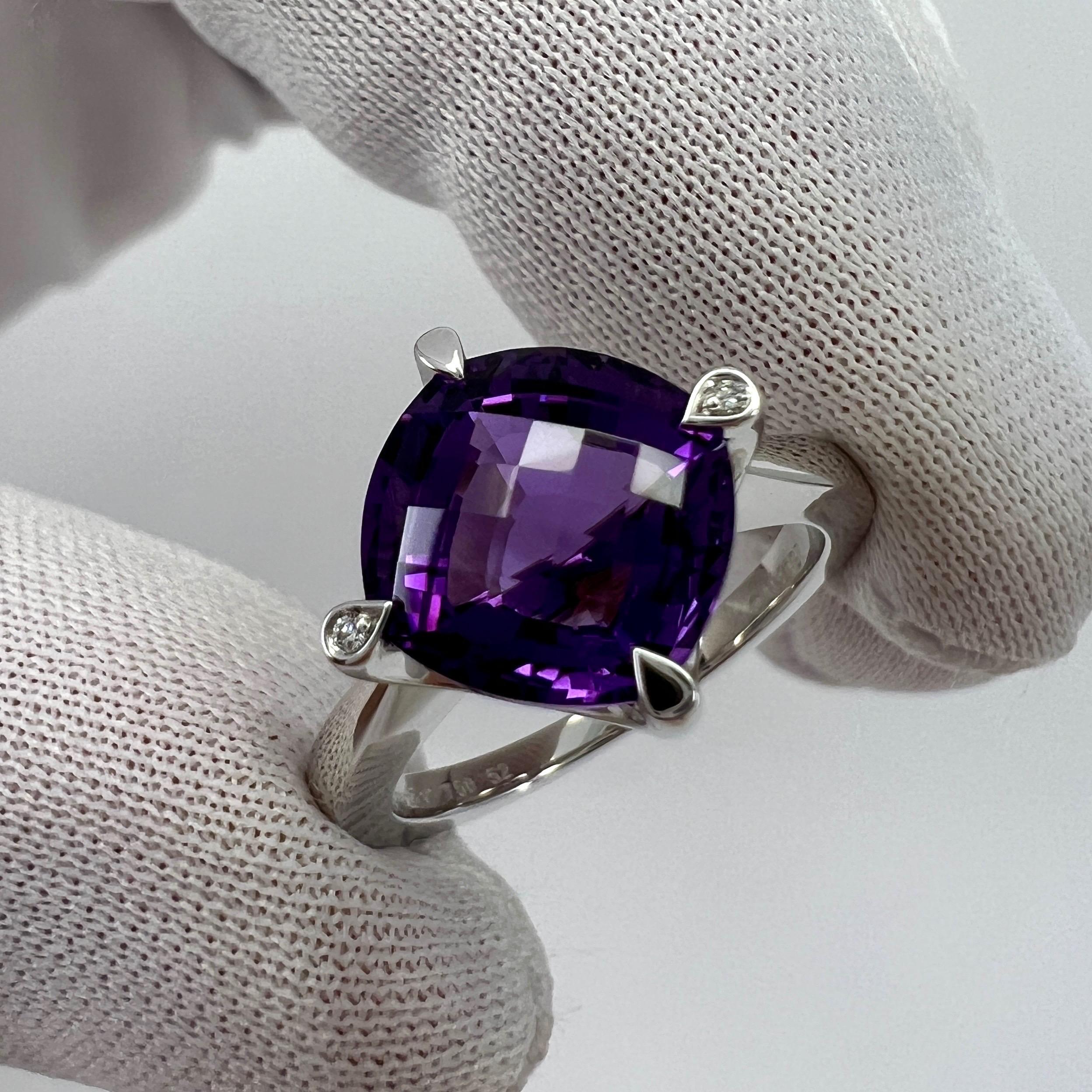 Seltener Cartier Inde Mysterieuse Ring aus 18 Karat Weißgold mit lila Amethyst und Diamant 1