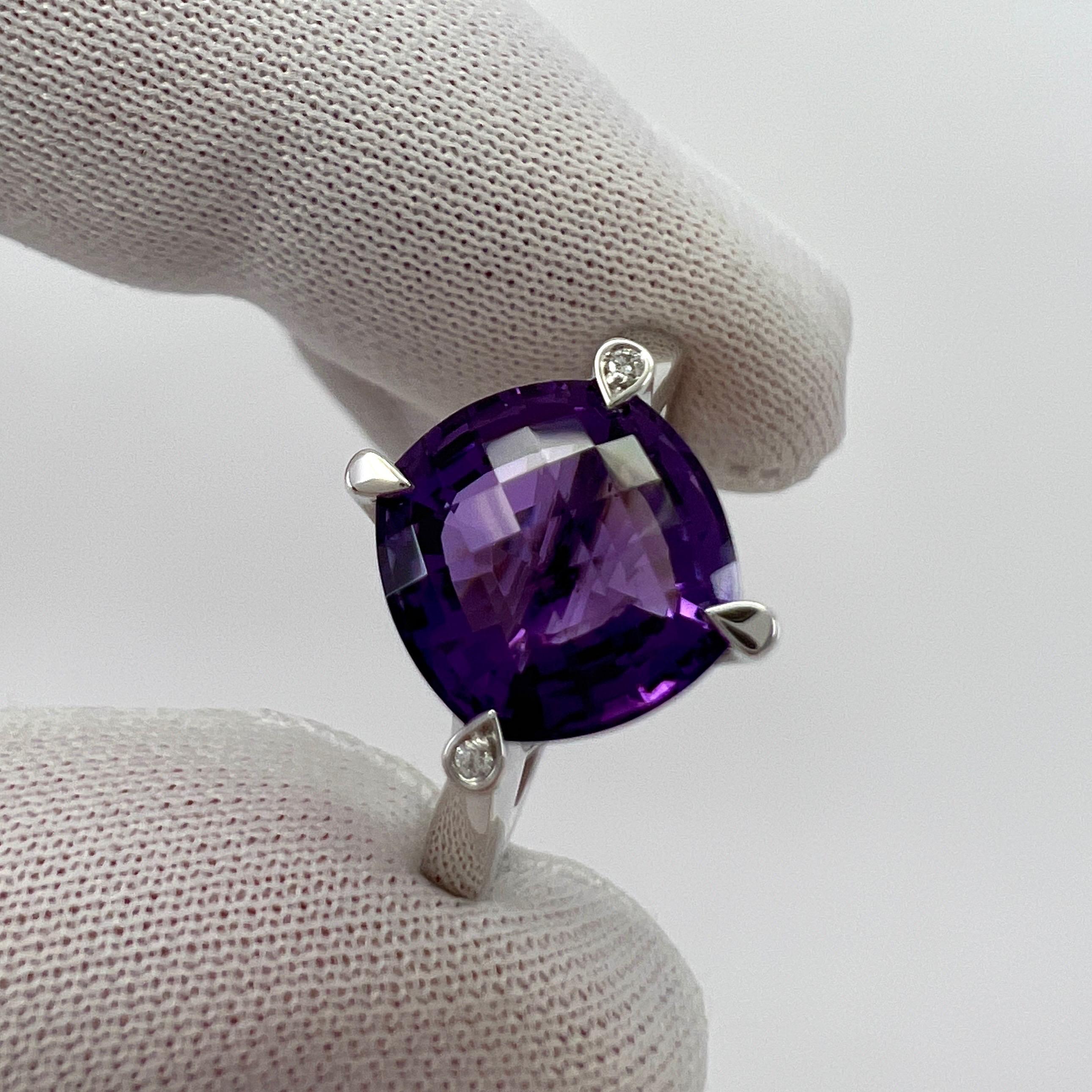Seltener Cartier Inde Mysterieuse Ring aus 18 Karat Weißgold mit lila Amethyst und Diamant 3