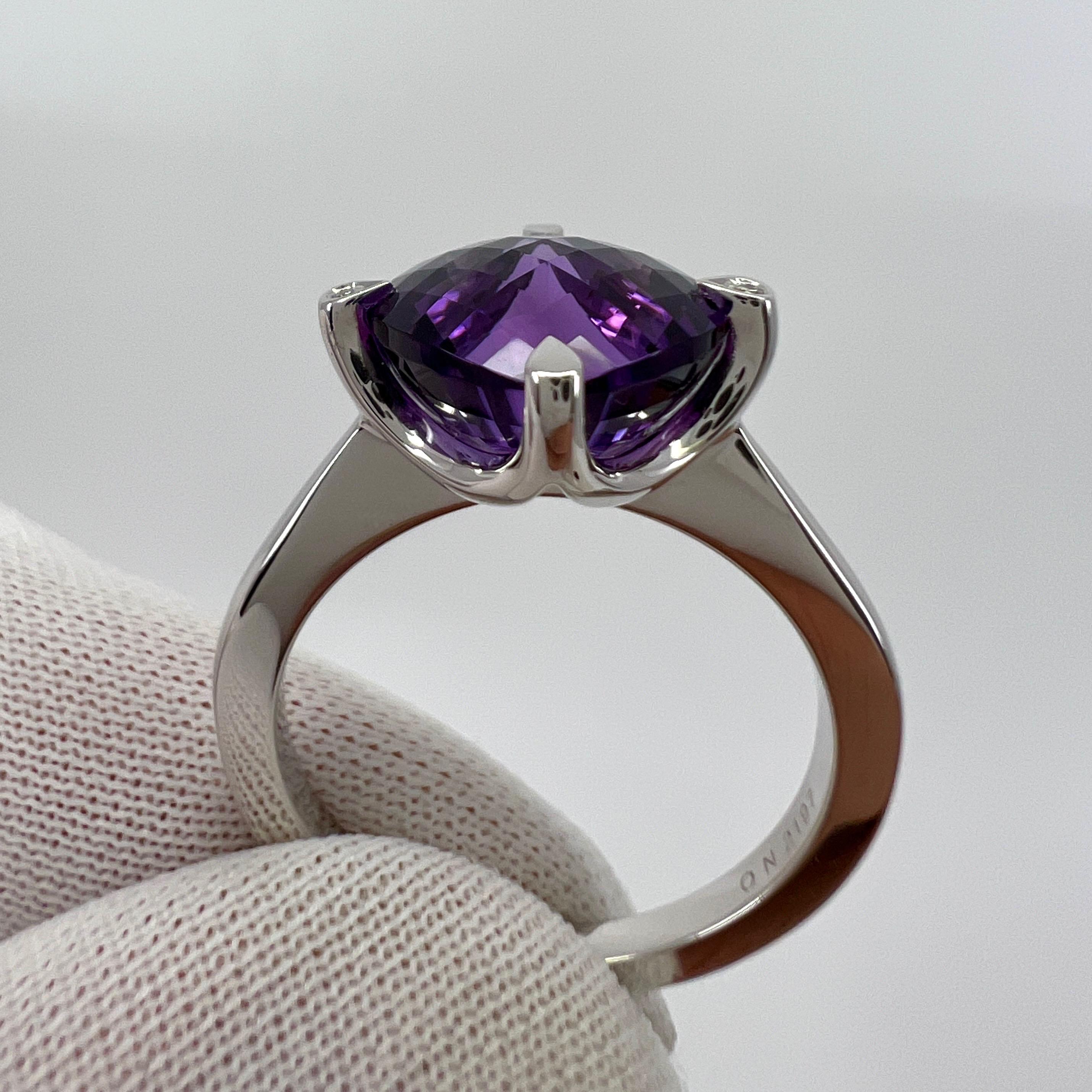 Rare Cartier Inde Mysterieuse Fancy Purple Amethyst Diamond 18k White Gold Ring 3