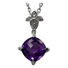 Rare Cartier Inde Mysterieuse Purple Amethyst Diamond 18k White Gold Necklace