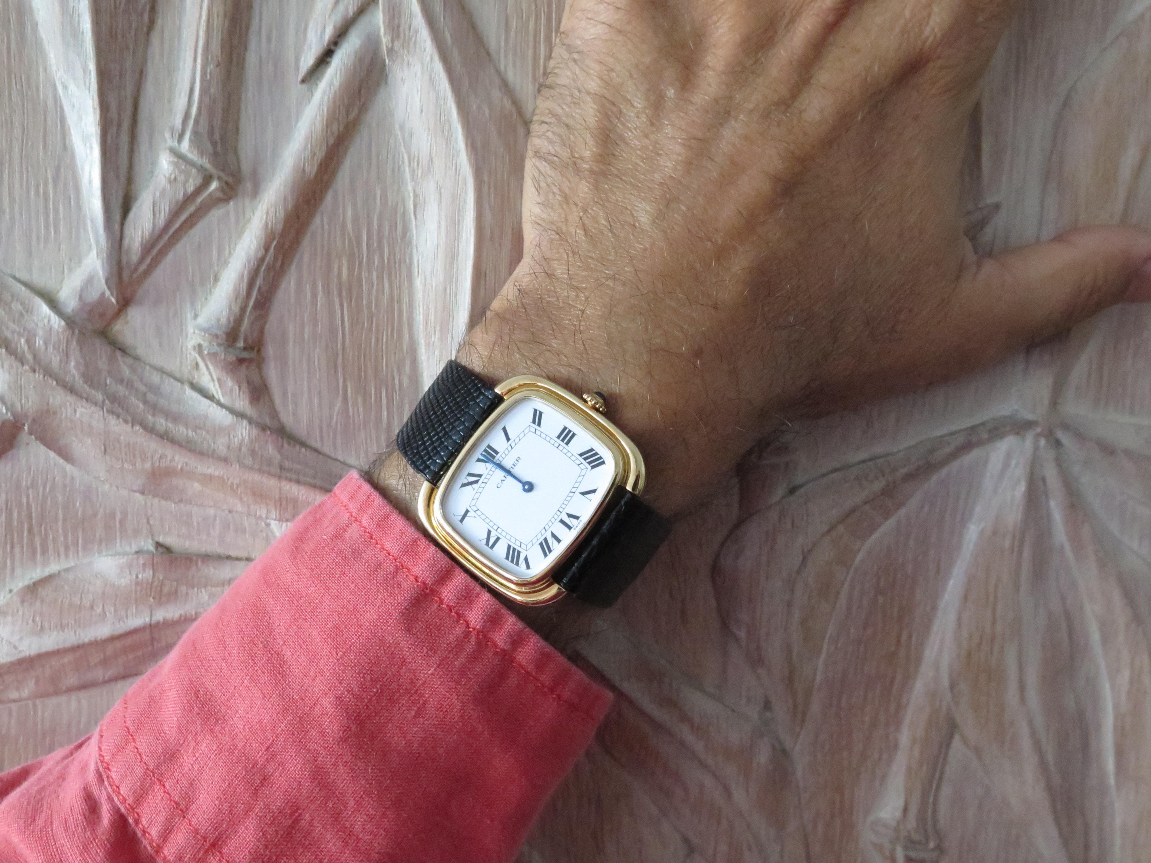 Rare Cartier Jumbo Watch 1970s In Good Condition For Sale In Saint Petersburg, FL