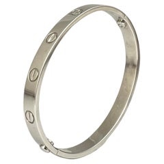 Rare Cartier Love Bracelet Bangle in Platinum, Size 16