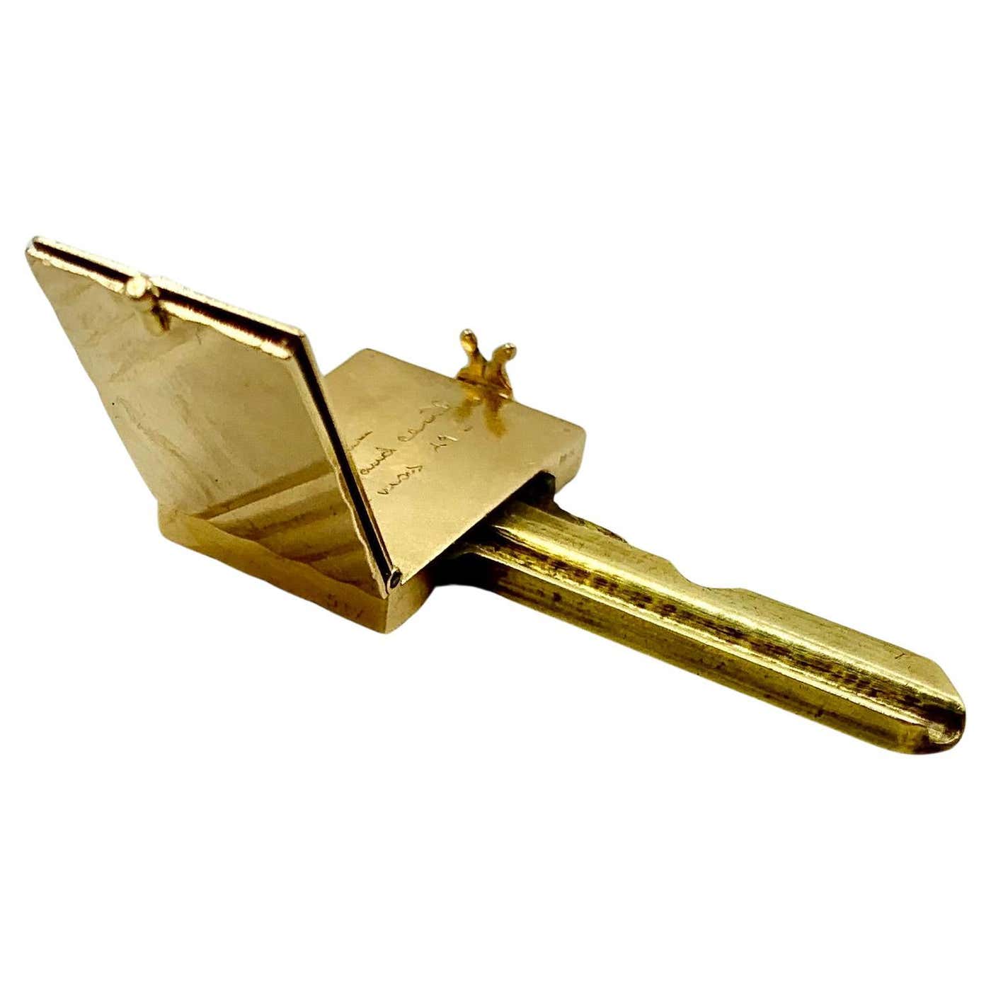Rare Cartier Mid-20th Century 14K Yellow Gold Locket Book Key Pendant ...