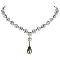 Rare Cartier Orissa Diamond and Pearl Necklace