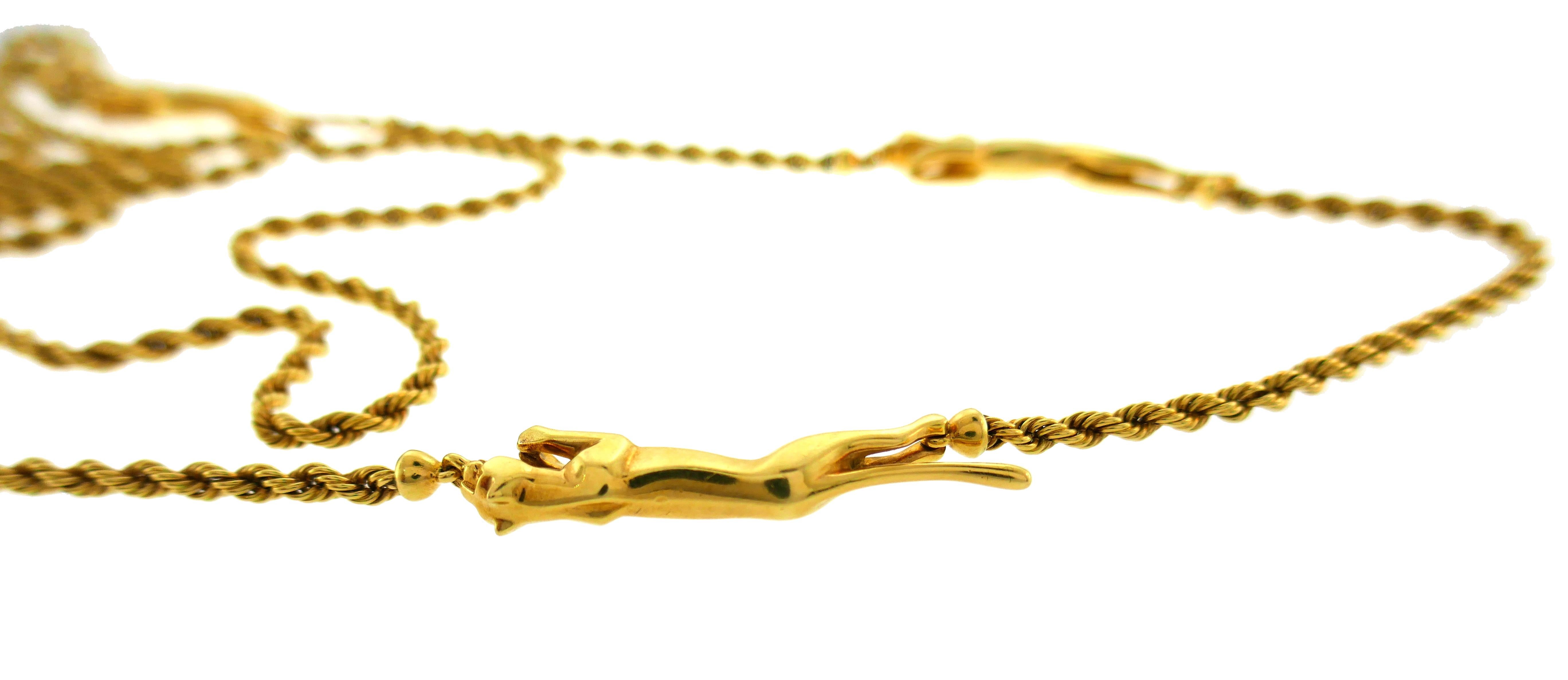 Rare Cartier Panthere Yellow Gold Chain Necklace 1