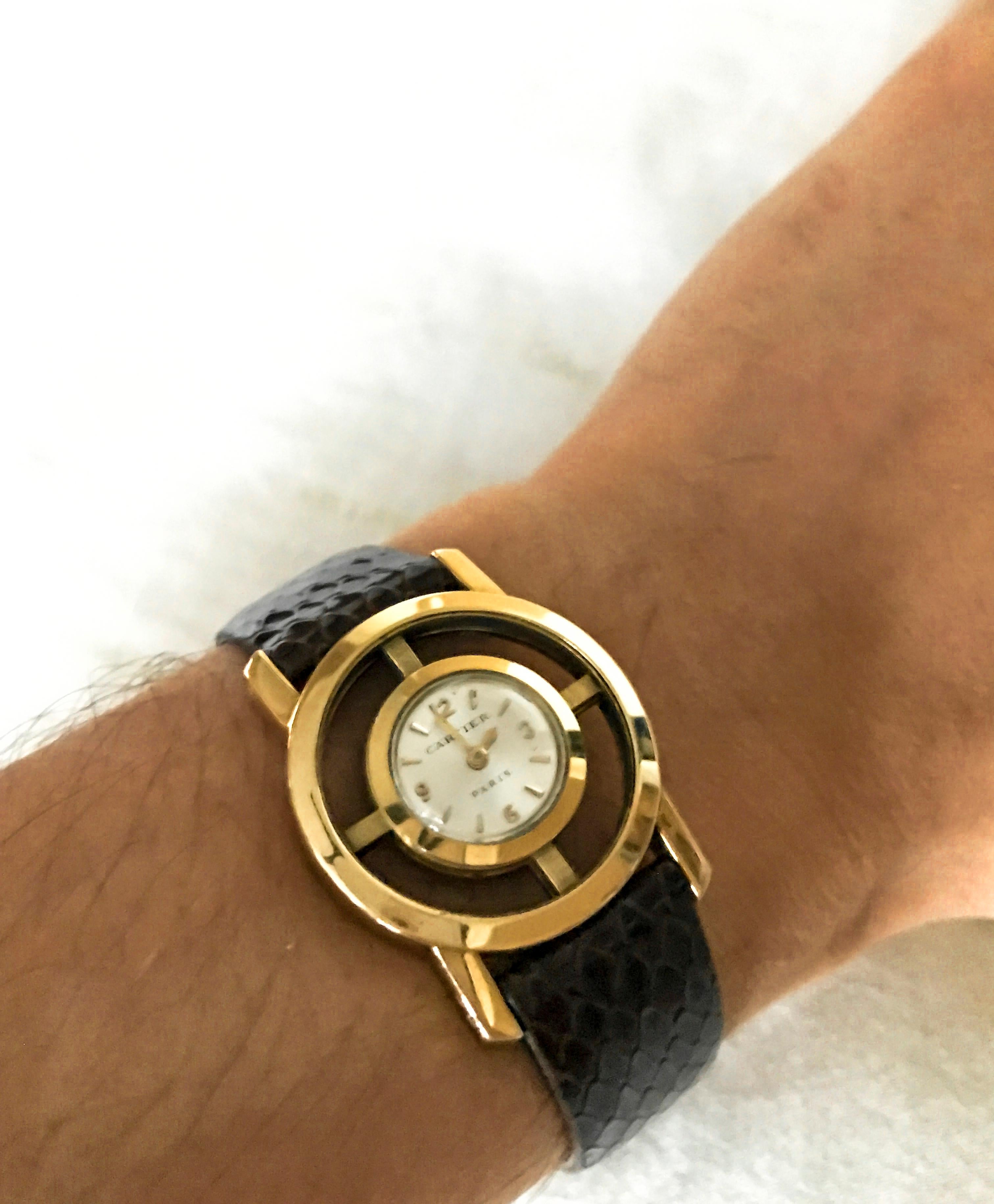 Rare Cartier Paris 1940s-1950s Helm Wristwatch, Fully Signed and Numbered 6