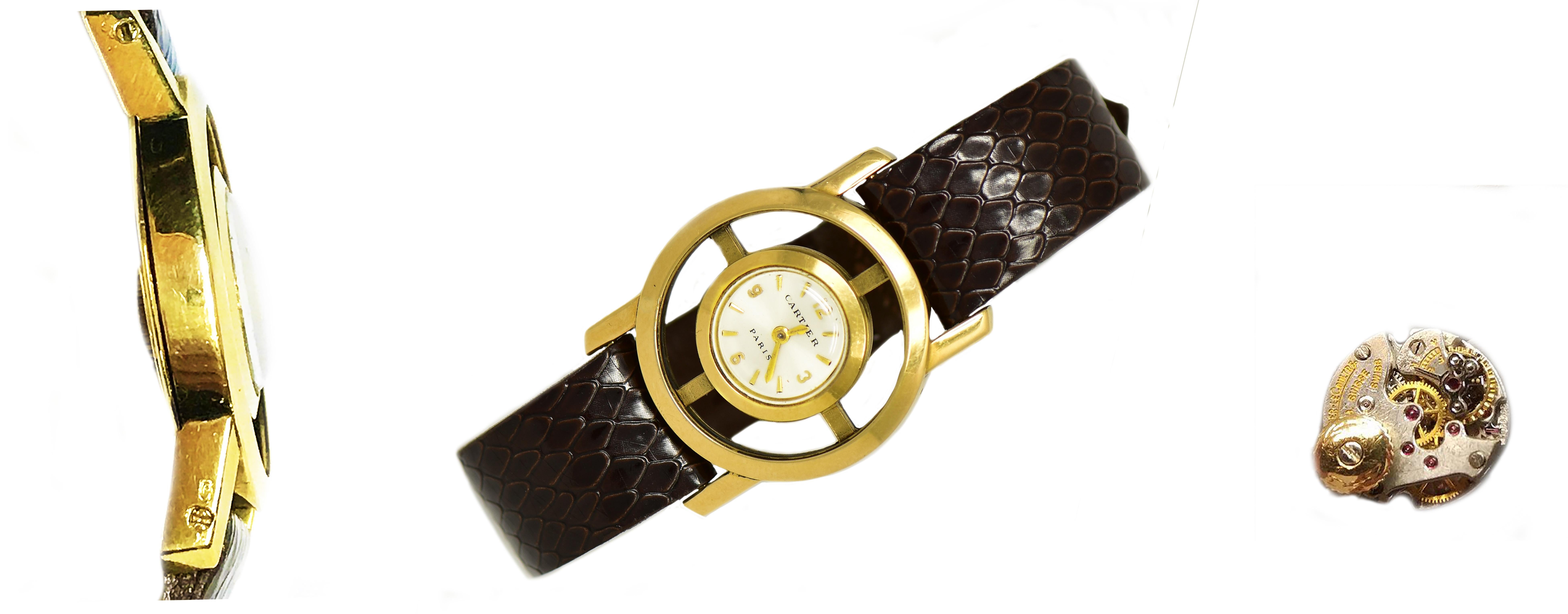Rare Cartier Paris 1940s-1950s Helm Wristwatch, Fully Signed and Numbered 7