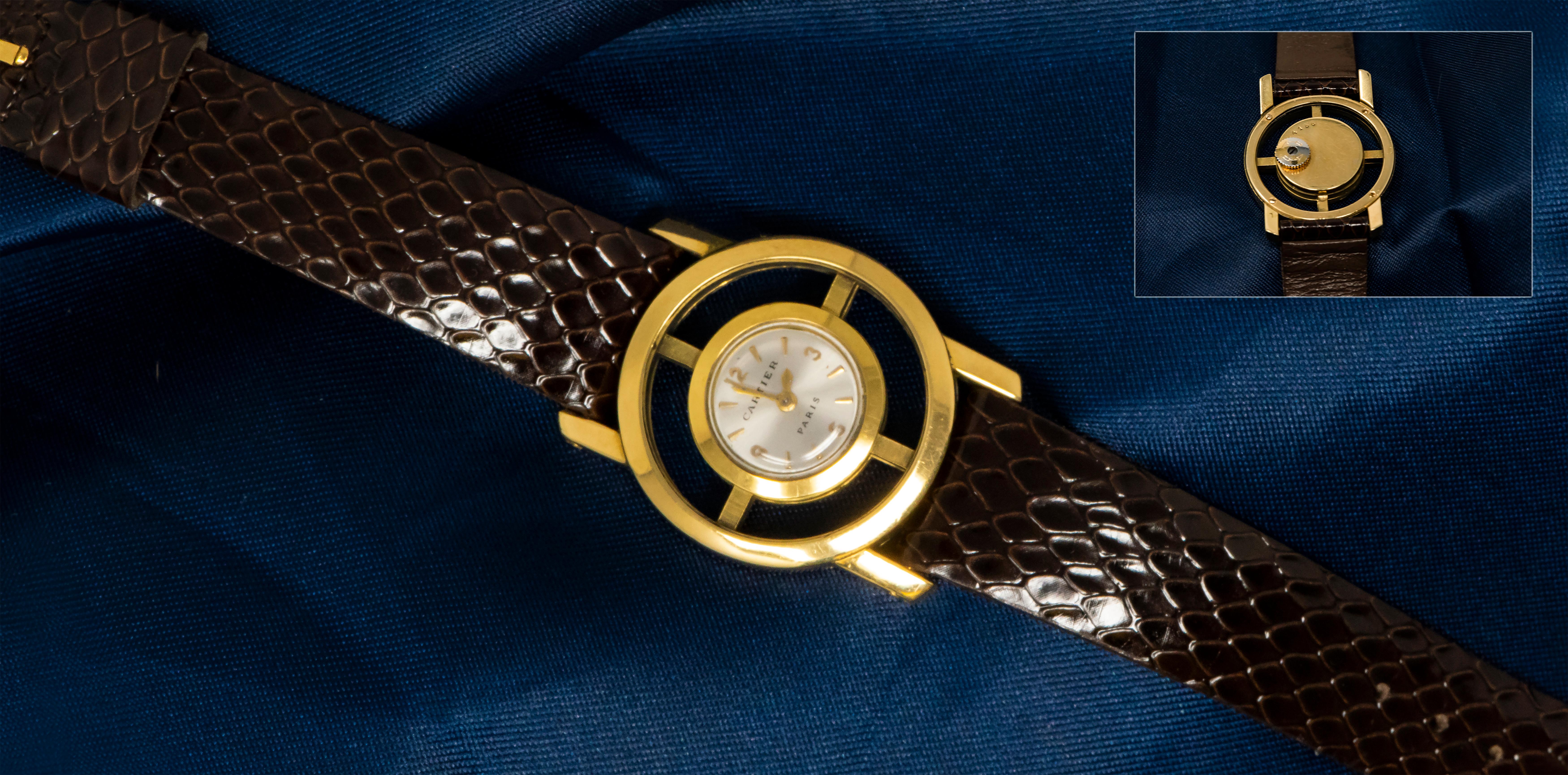 Women's or Men's Rare Cartier Paris 1940s-1950s Helm Wristwatch, Fully Signed and Numbered
