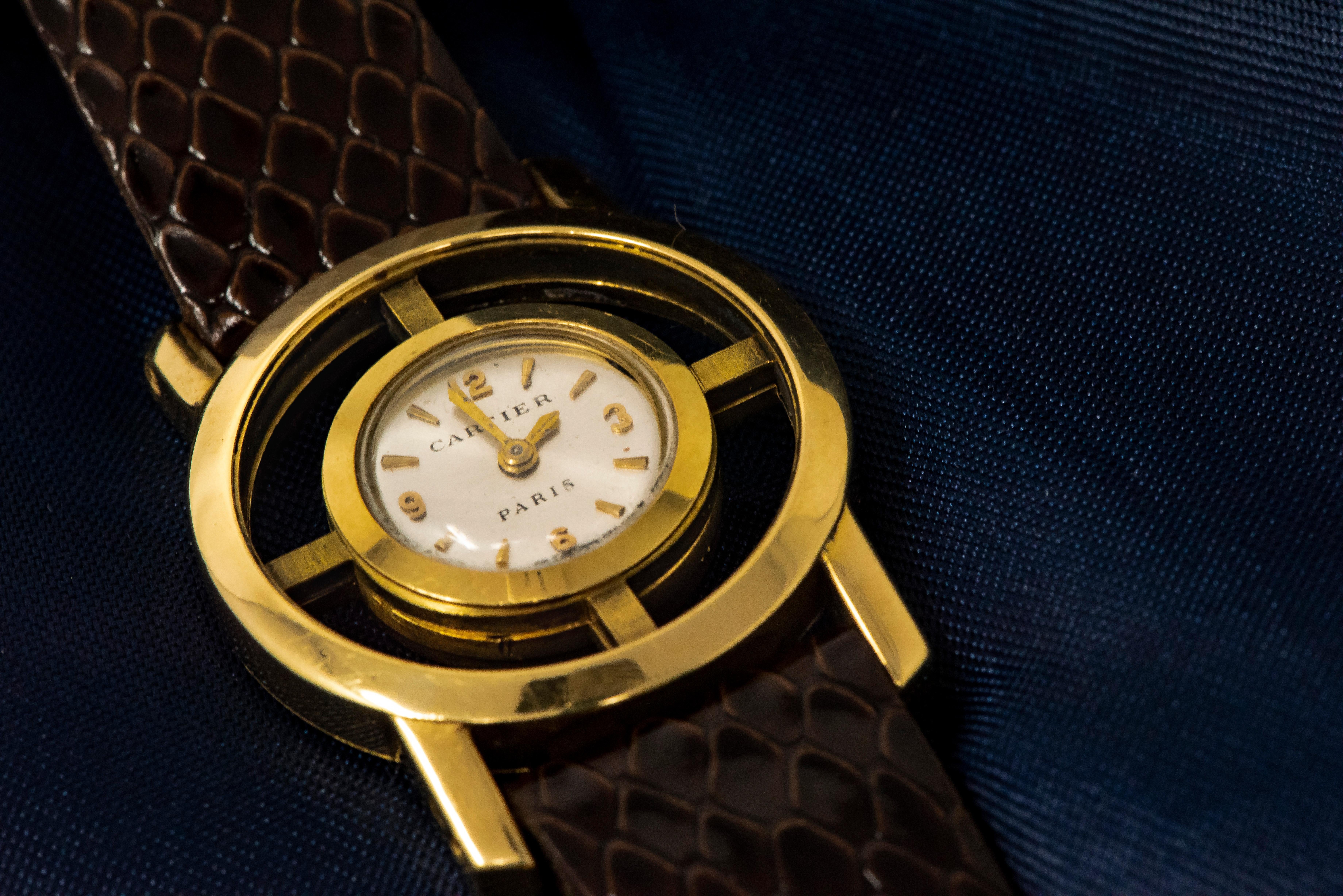 Rare Cartier Paris 1940s-1950s Helm Wristwatch, Fully Signed and Numbered 2