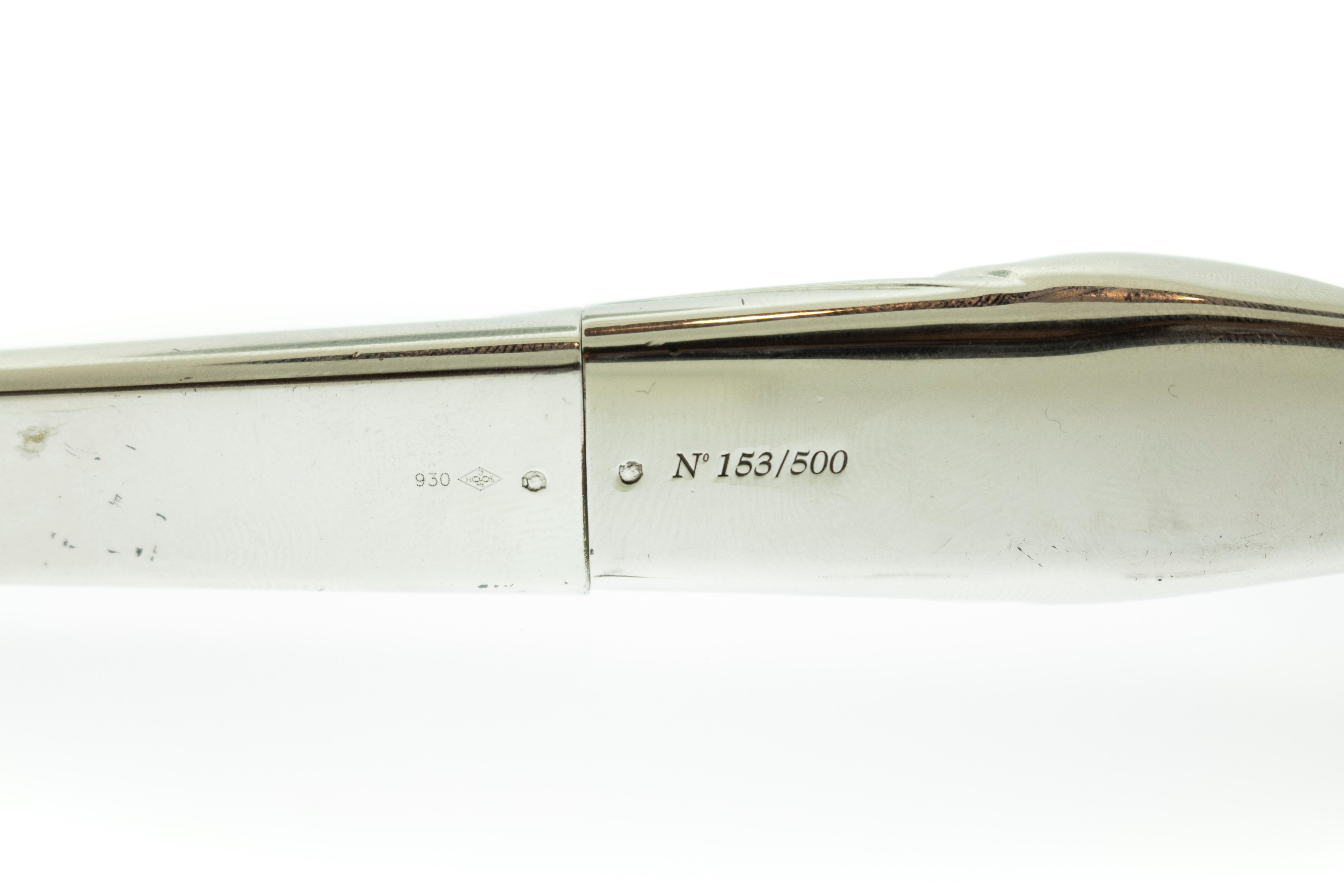 Women's or Men's Rare Cartier Paris Sterling Silver Onyx Set Limited Edition Fountain Pen