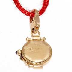 Rare Cartier Pasha Watch Gold Sapphire Charm