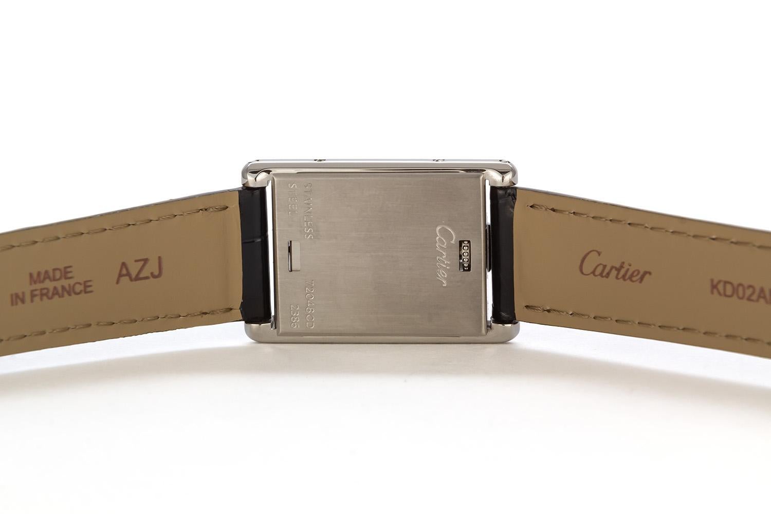 Rare Cartier Stainless Steel Ladies Basculante Quartz Watch 2386 3