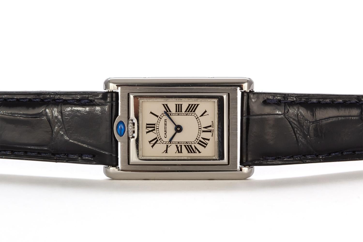 Rare Cartier Stainless Steel Ladies Basculante Quartz Watch 2386 6