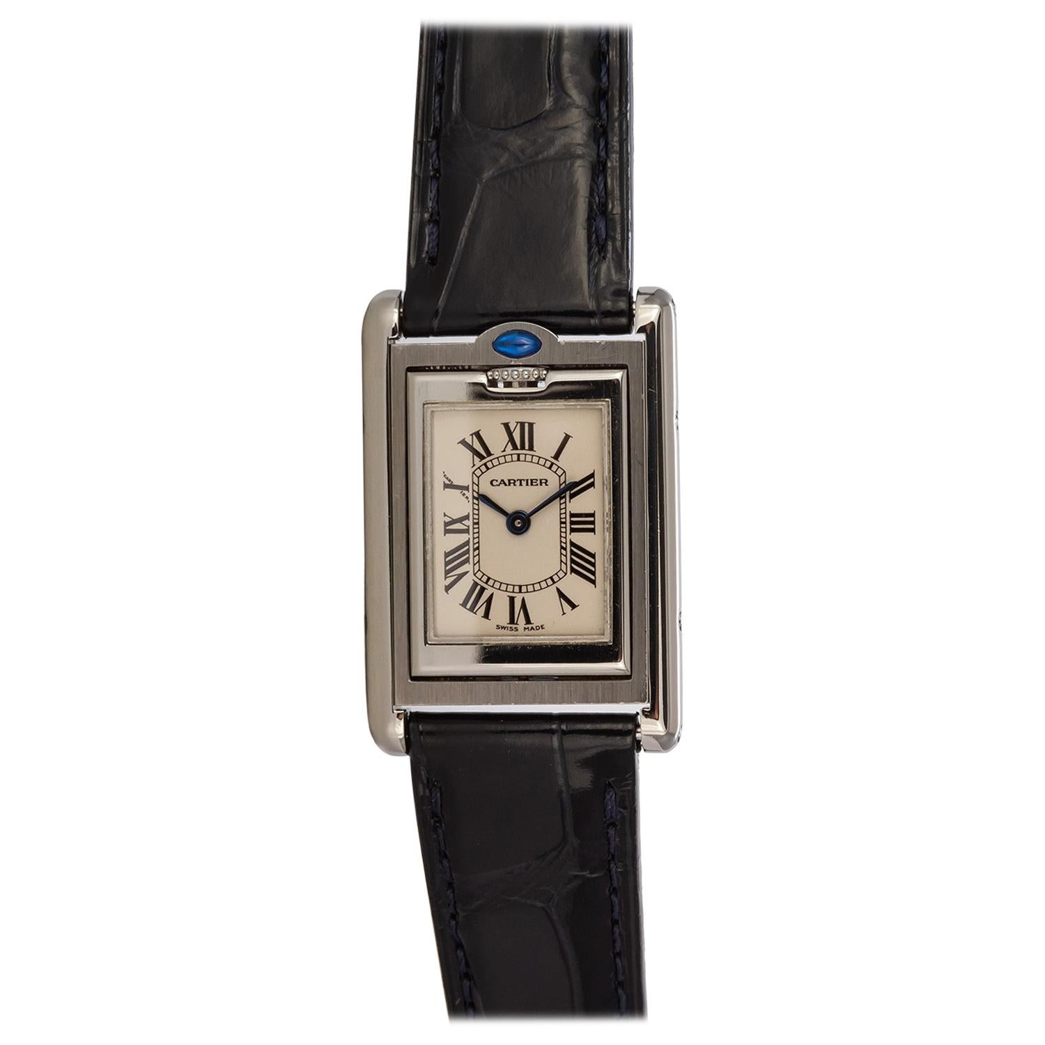 Rare Cartier Stainless Steel Ladies Basculante Quartz Watch 2386