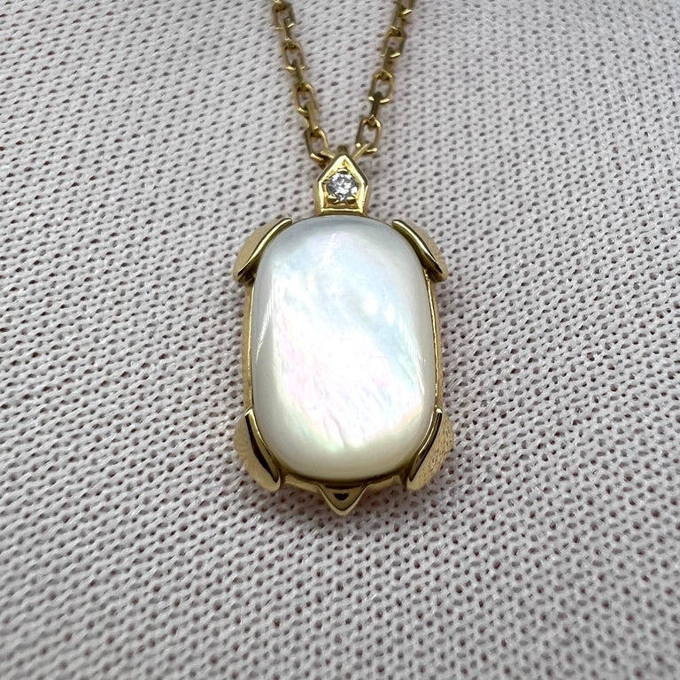 Collier Ras Du Cou En Or Gris 18k Et Nacre - Pendentif Trèfle, Occasion
