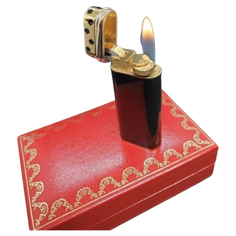 Rare Cartier “Trinity” Black Lacquer and Gold Lighter For Sale at 1stDibs